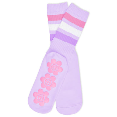 Fun and colorful smiley face socks for camp