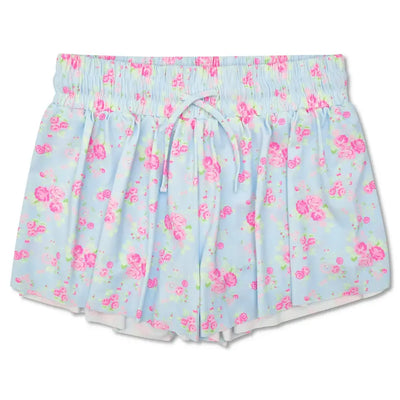 Girls' sleepaway camp shorts in ditsy floral pattern