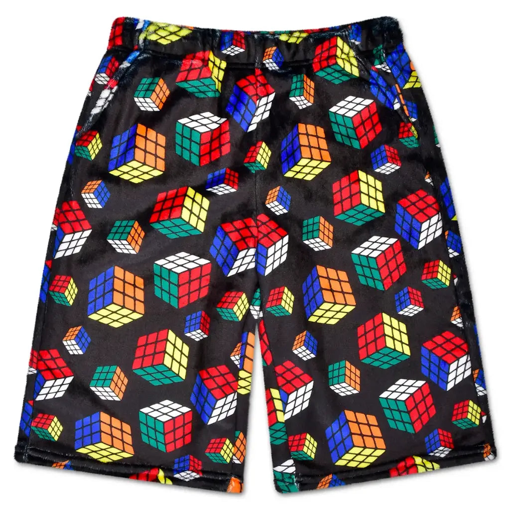 Rubik’s Cube Plush Board Shorts – Summer Camp Bunk Life Essential | Bee ...