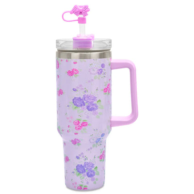 Kid-friendly floral water bottle for overnight camp