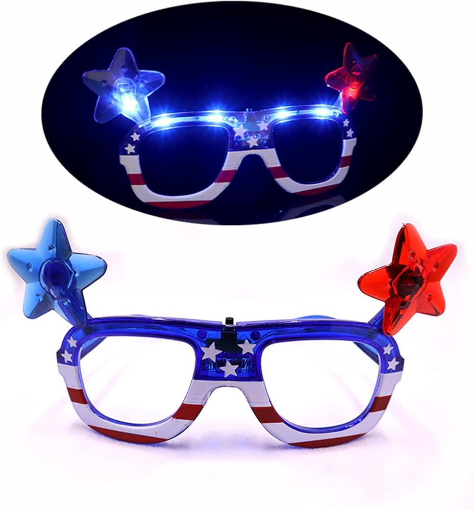 Patriotic Flashing Glasses - Bee Bee Designs