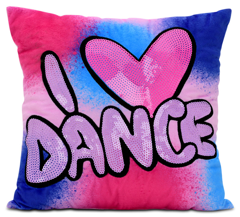 Corey Paige I Heart Dance Sequin Autograph Pillow