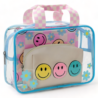 Happy Check Cosmetic Bag Set