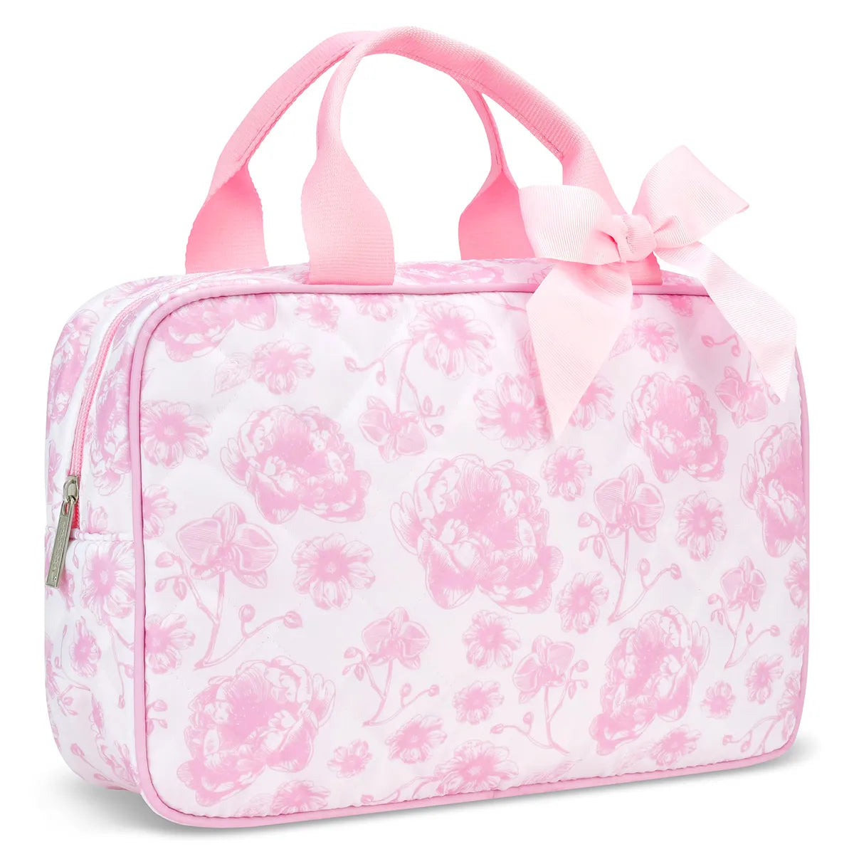 Pretty Pink Toile Large Cosmetic Bag