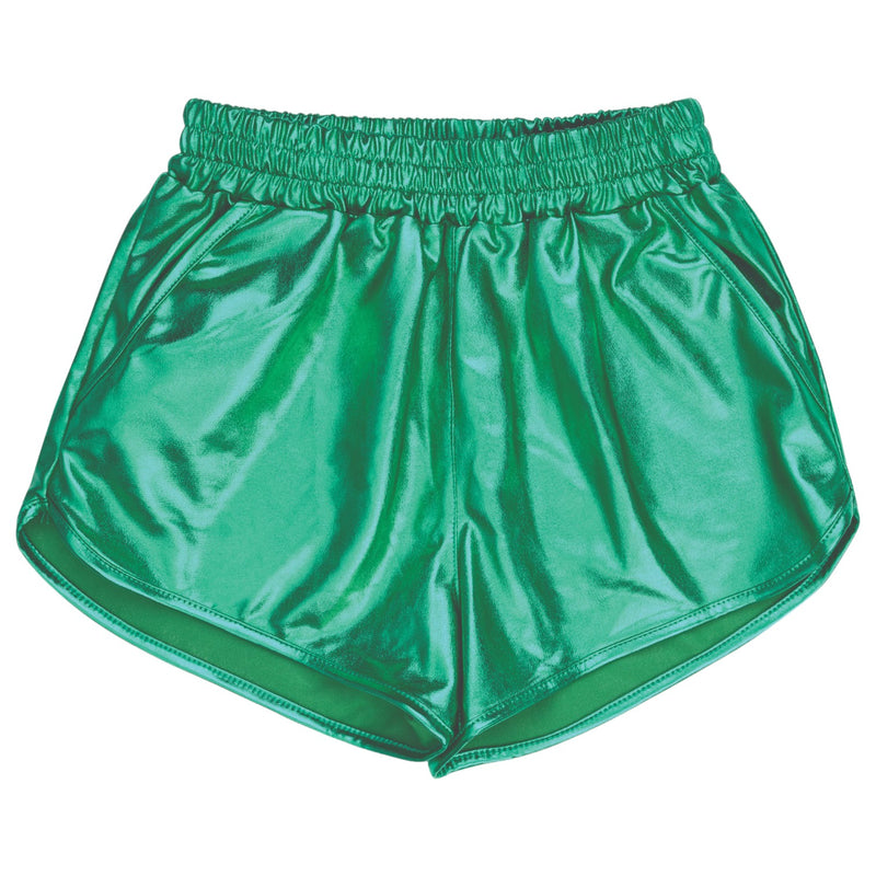 Green Metallic Shorts