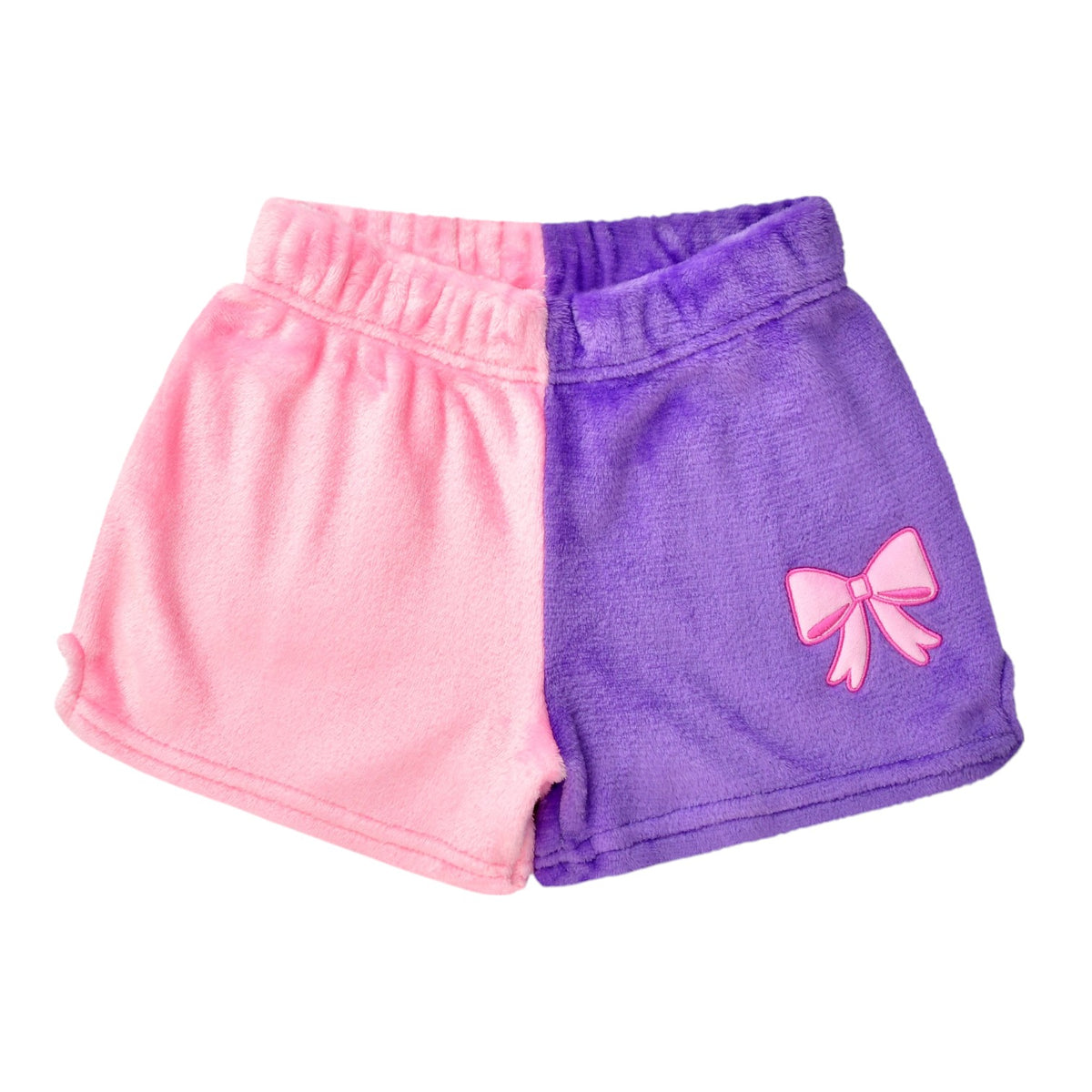 Pretty Bows Color Block Plush Shorts - Bee Bee Designs