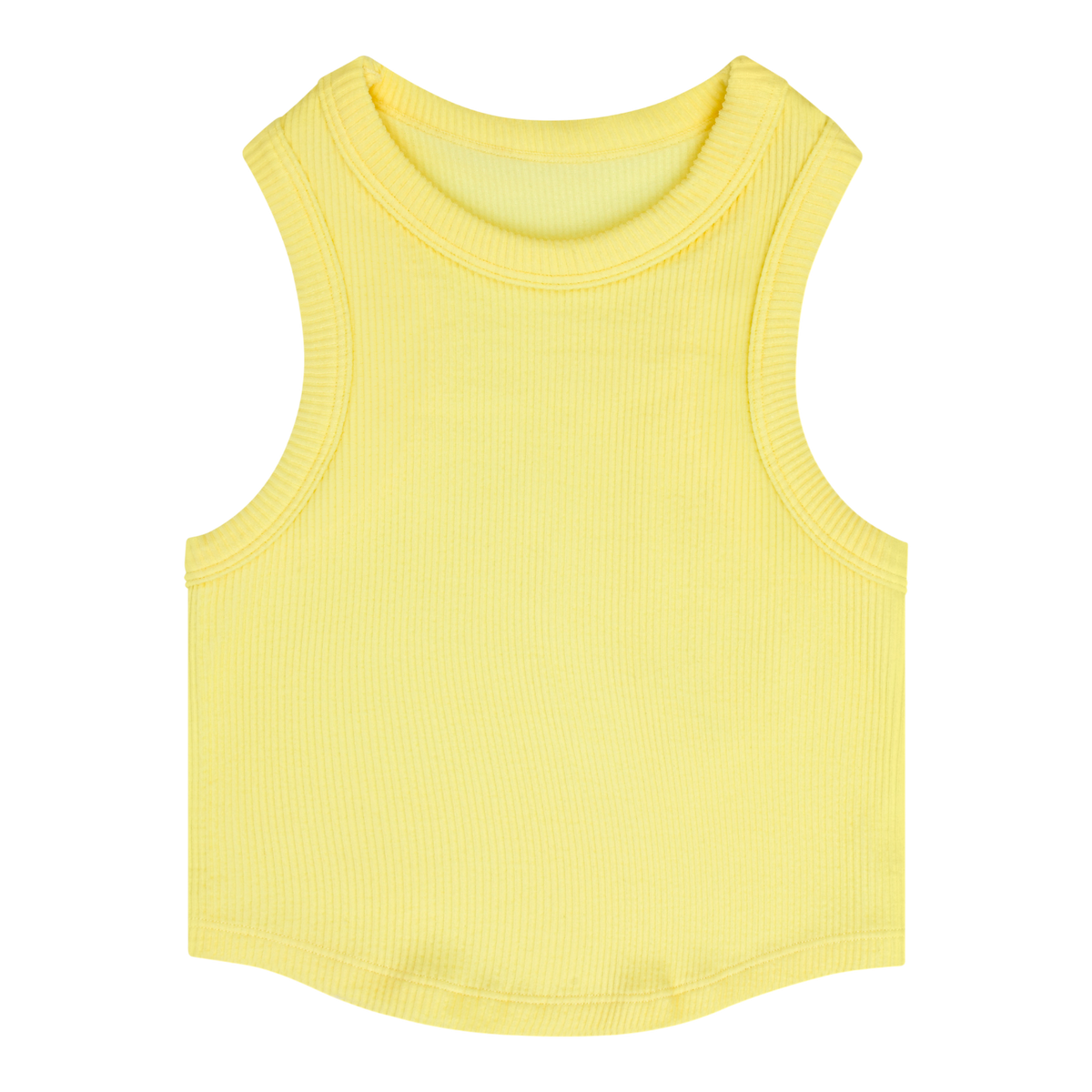 Butter Yellow Ribbed Racerback Crop Tank