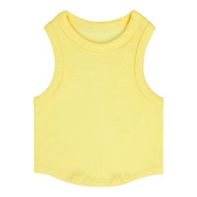 Butter Yellow Ribbed Racerback Crop Tank