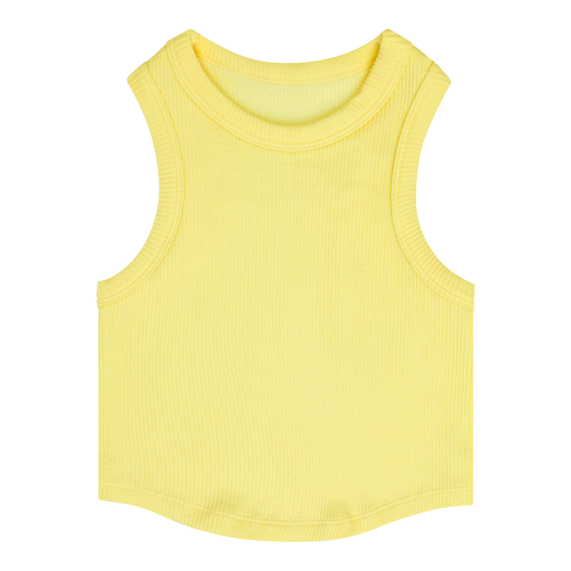 Butter Yellow Ribbed Tank – Stretchy & Comfortable Camp Essential for ...