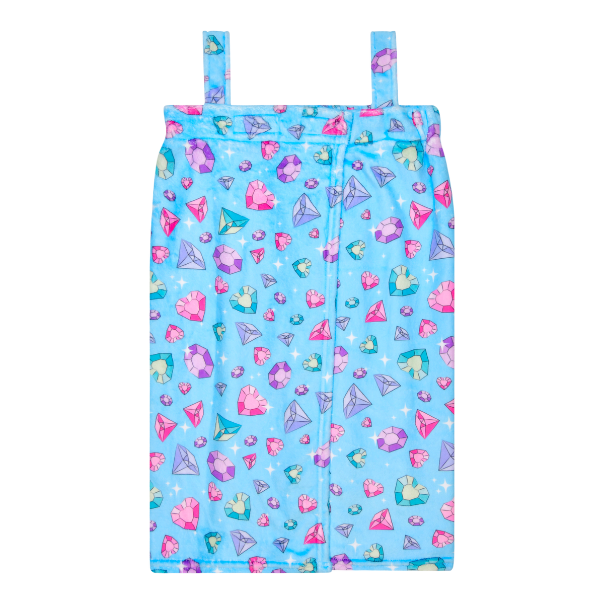 Cozy girls jewel-print bath and spa wrap for camp and home