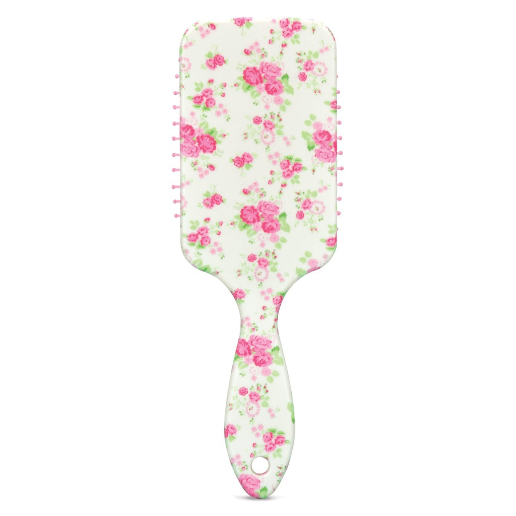 Floral Paddle Brush for kids and tweens, gently detangles hair