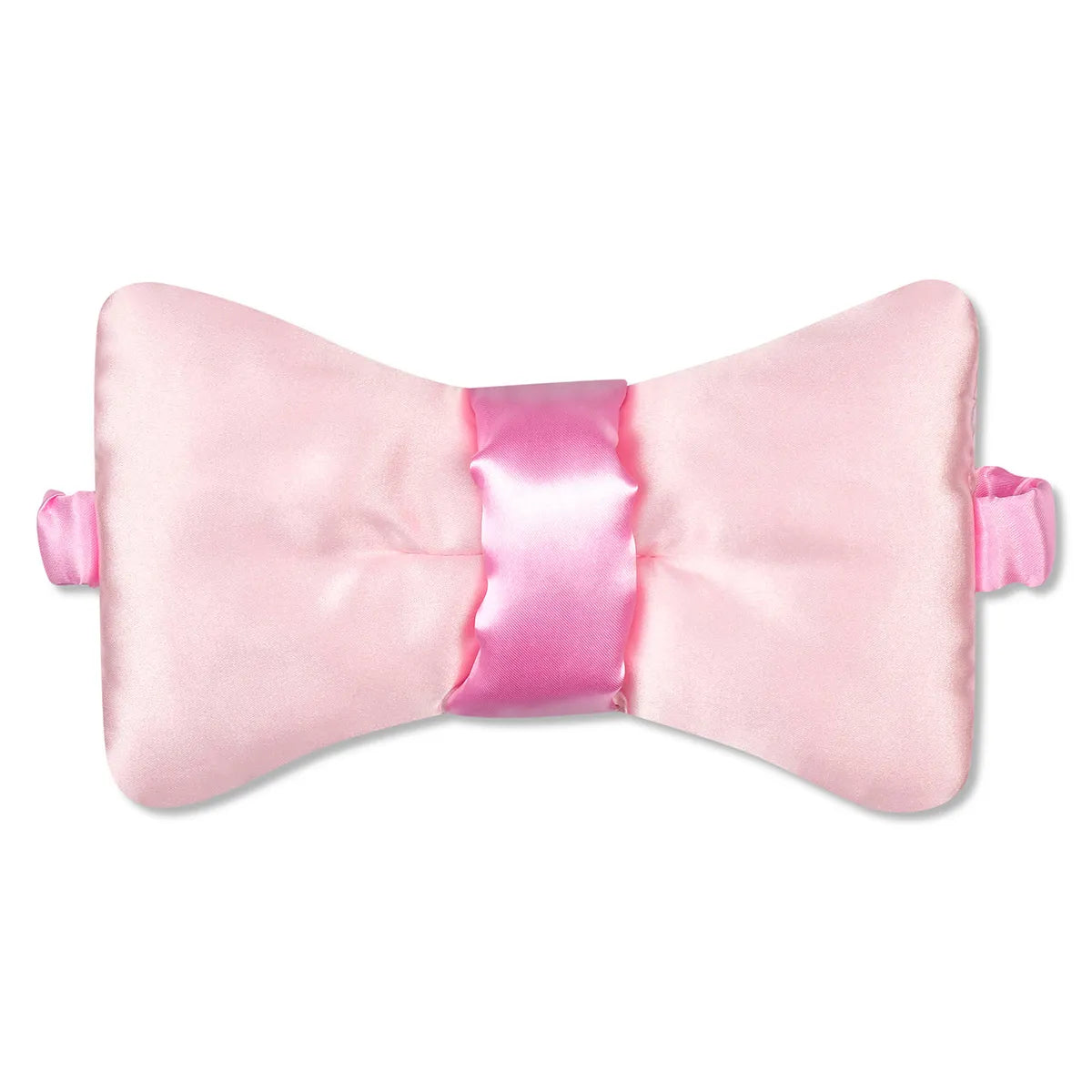 Bow Eye Mask: pink satin bow-shaped sleep mask with a hot pink center band