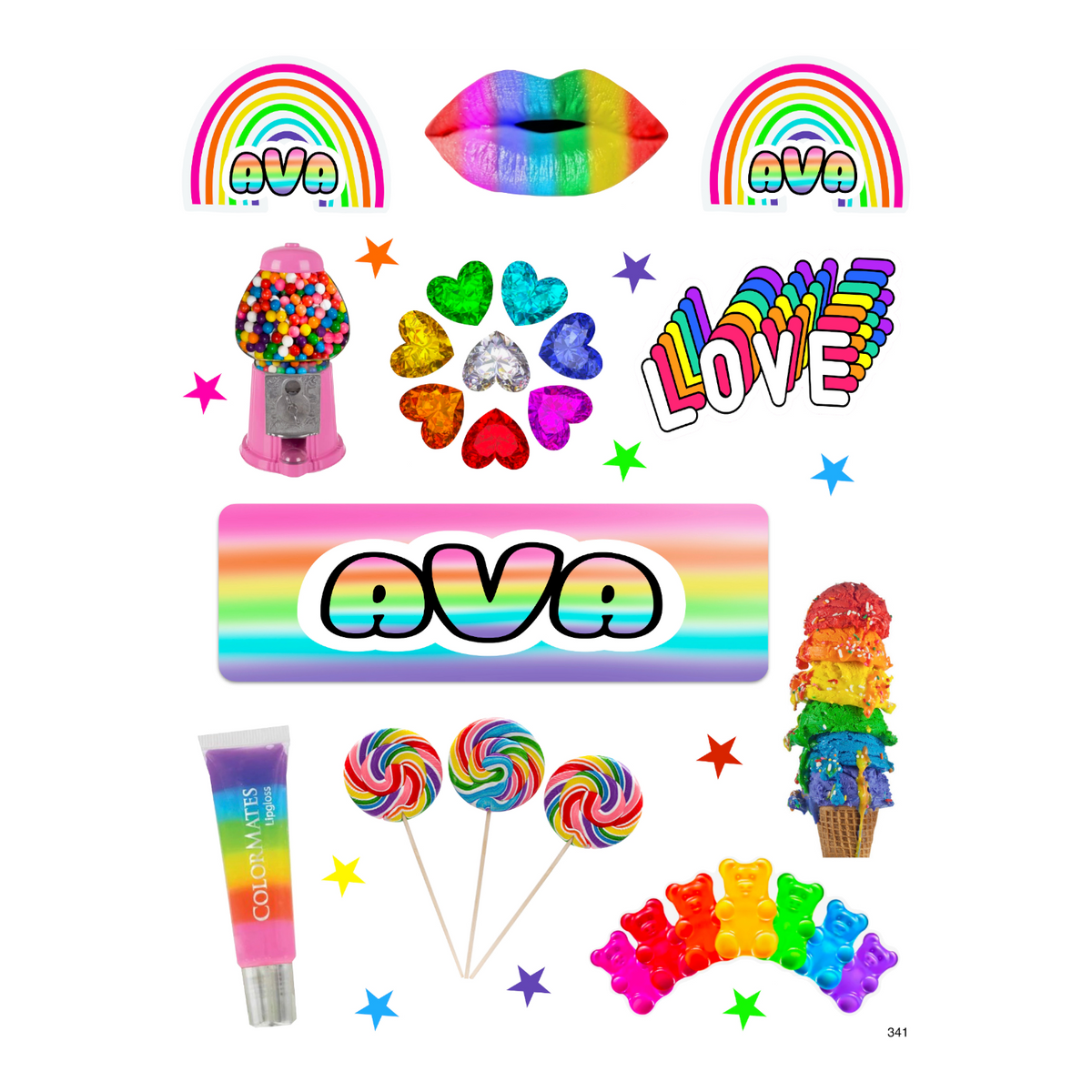 Customized Rainbow Sweets Cling It (340)