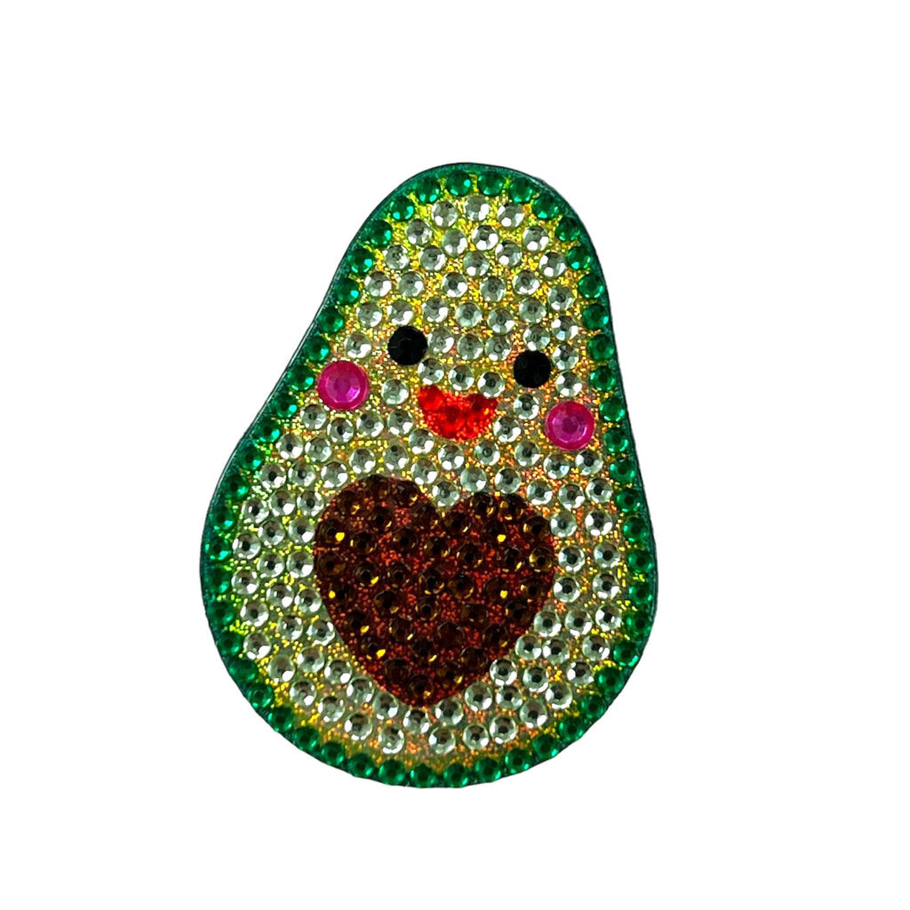 Andie the Avocado Stickerbean – collectible StickerBean for trading + decorating at sleepaway or overnight camp by Bee Bee Designs