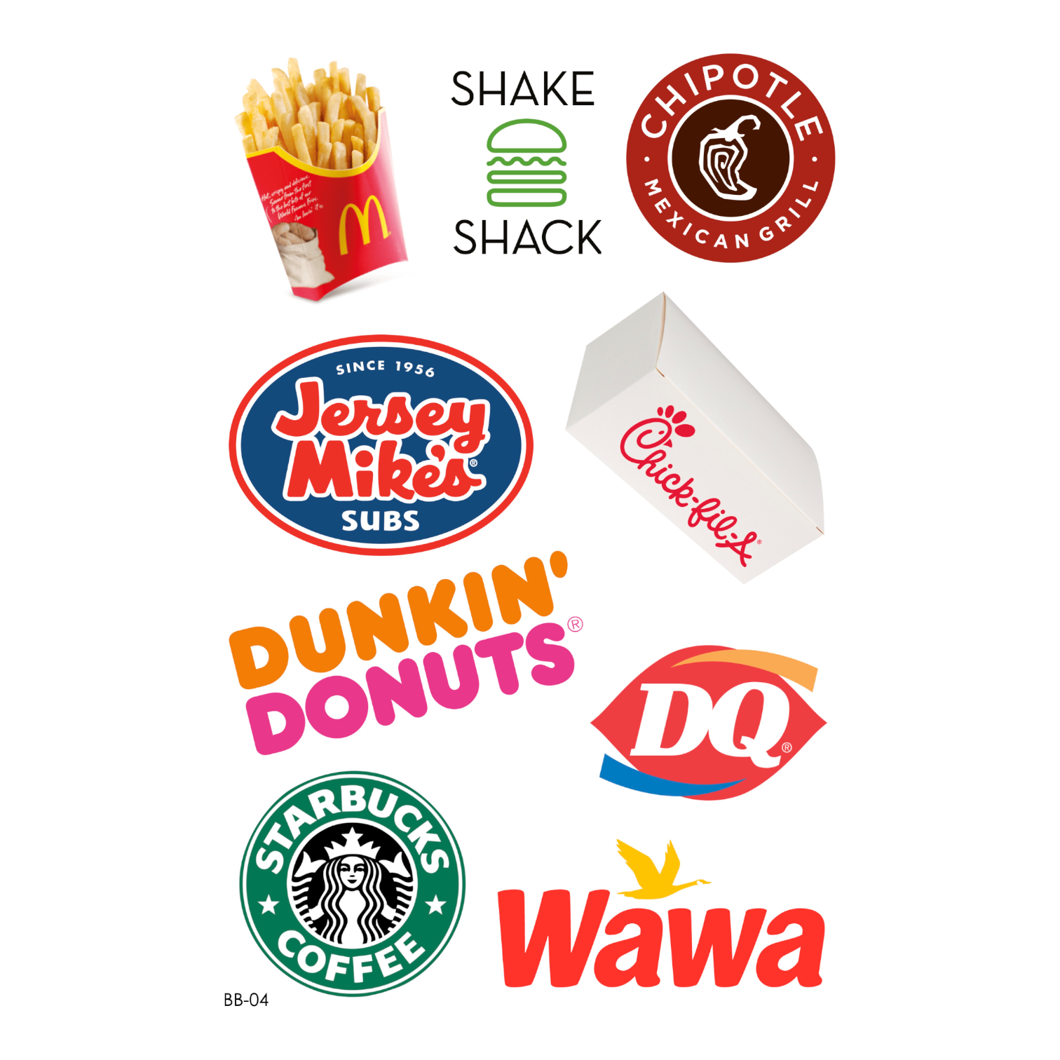 Fast Food Cling Its | Reusable Logo Stickers for Camp Gear | Bee Bee ...