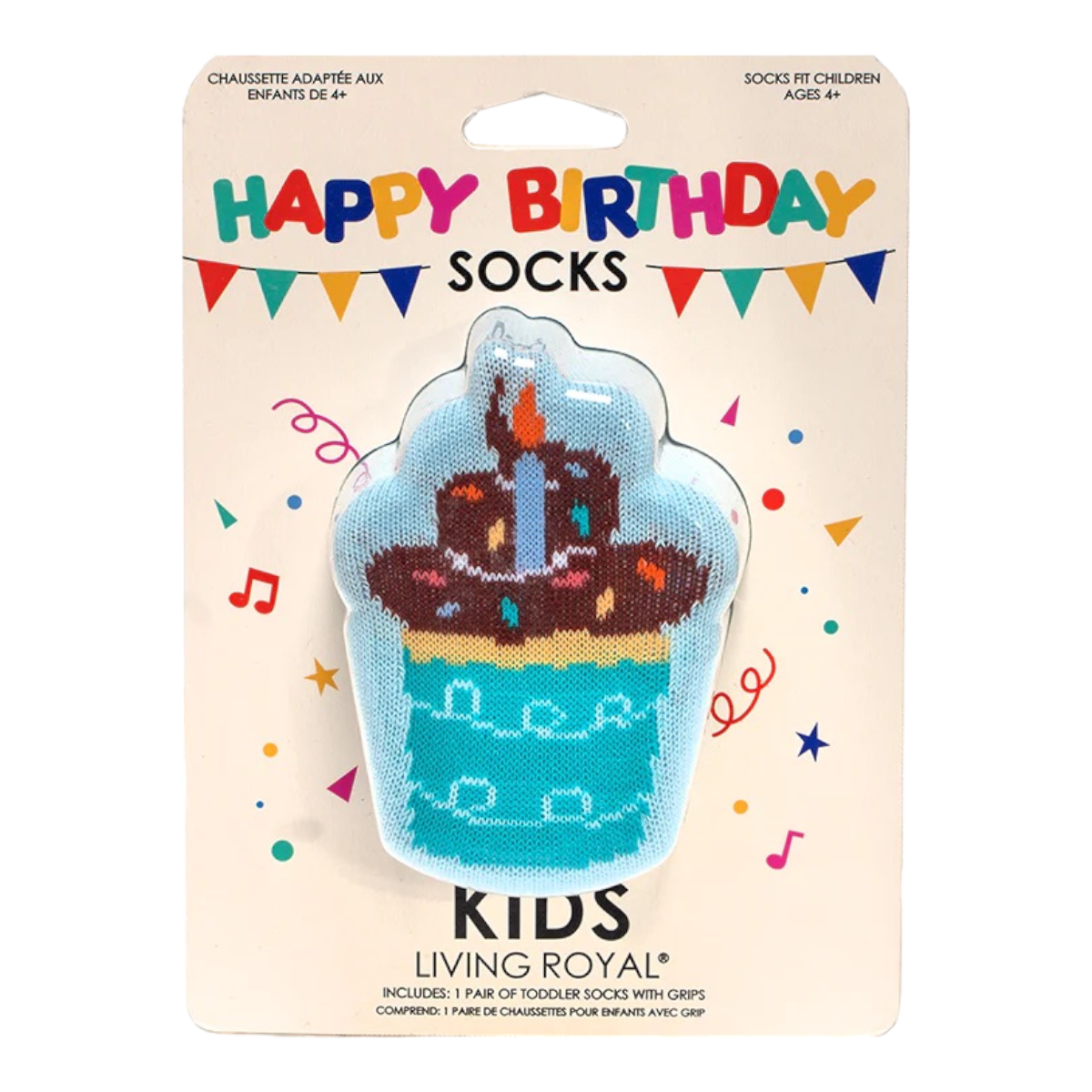 Happy Bday Cupcake 3-D Socks - Bee Bee Designs