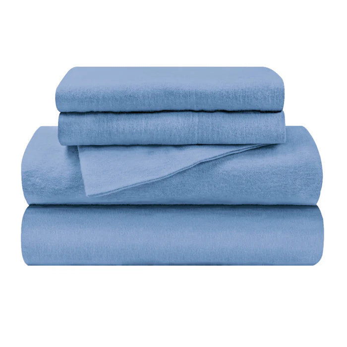 Sky Blue 4-Piece Jersey Sheet Set