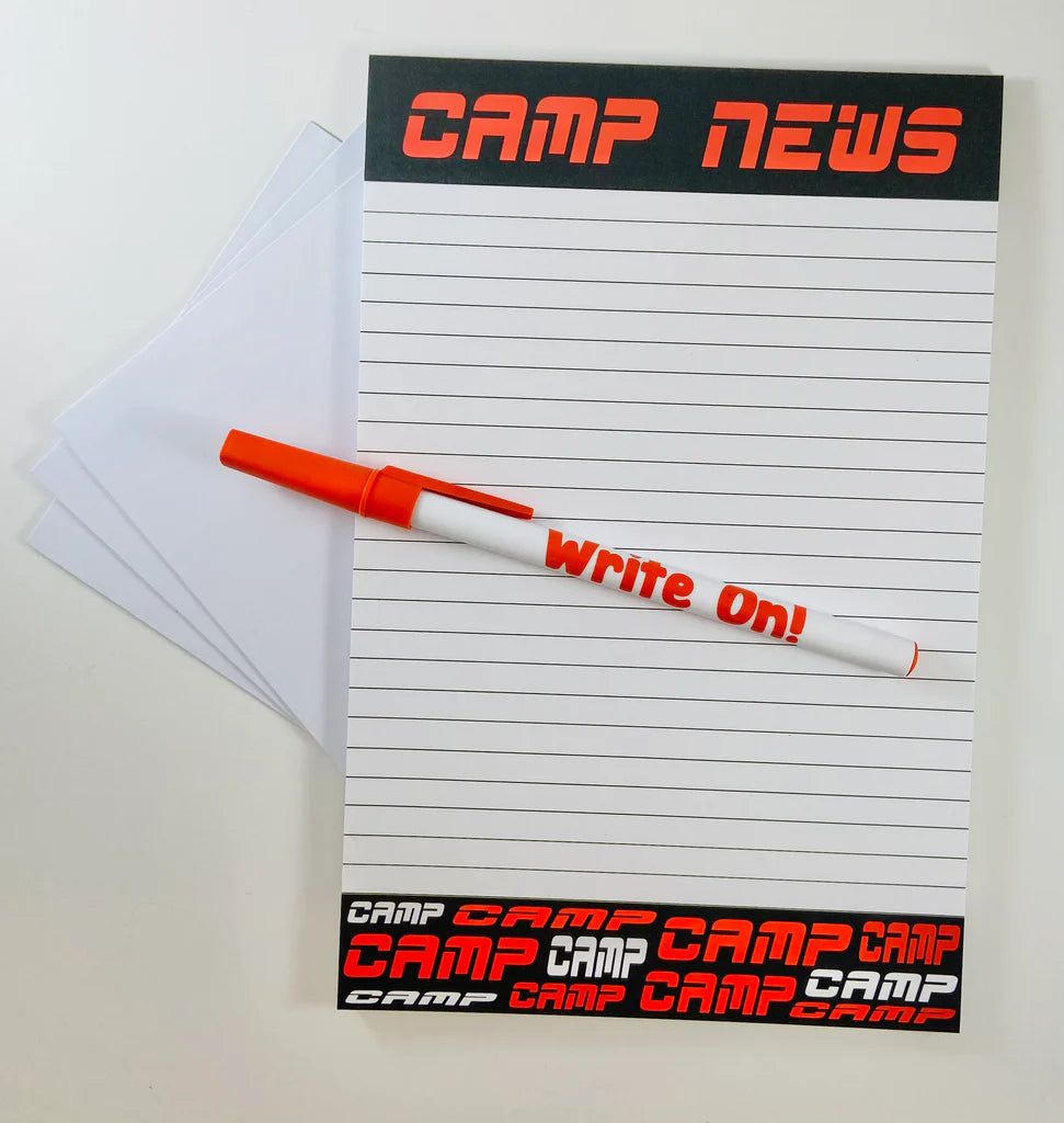 CAMP NEWS Notepad with Envelopes and Pen - Bee Bee Designs
