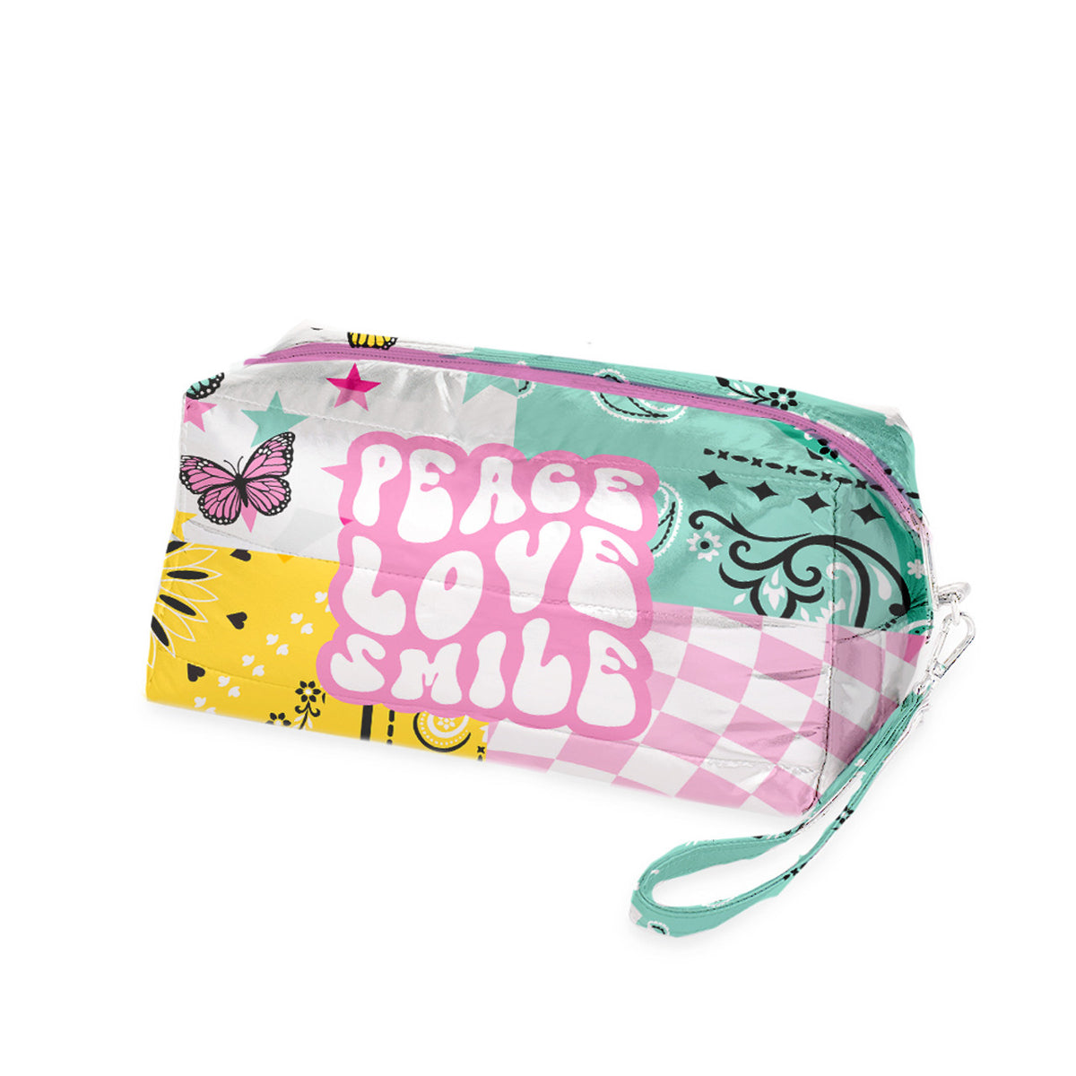 Wavy Bandana Puffer Cosmetic Bag - Bee Bee Designs