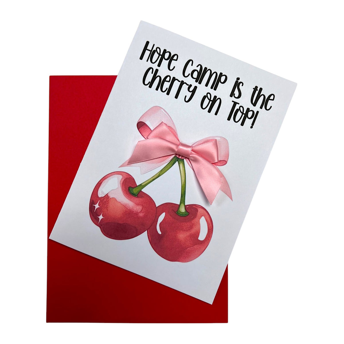 Cherry Bows Sticker Card - Bee Bee Designs