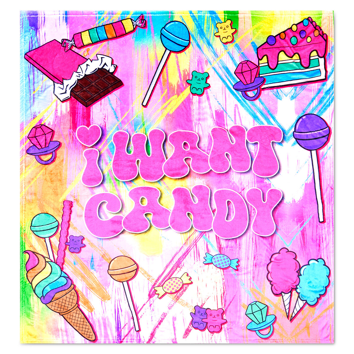 Corey Paige I Want Candy Plush Blanket - Bee Bee Designs