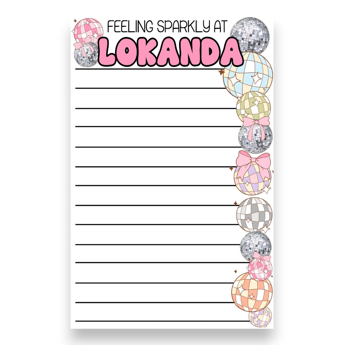 Disco Balls Lined Camp Stationery Camp Notecards – letters FROM camp notecards (8 cards + 8 envelopes) for sleepaway/overnight camp by Bee Bee Designs