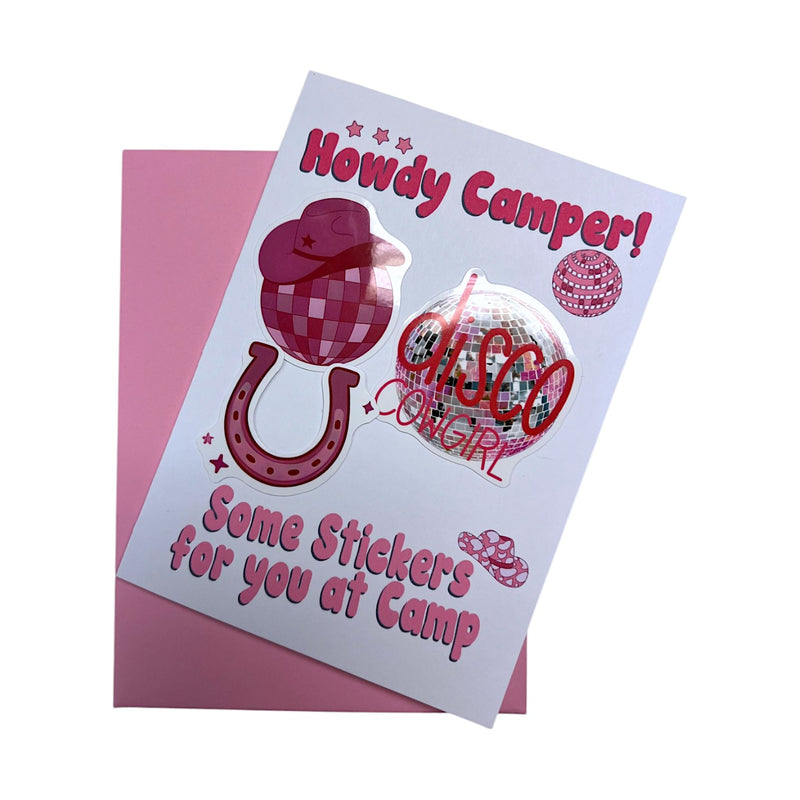 Disco Cowgirl Sticker Card