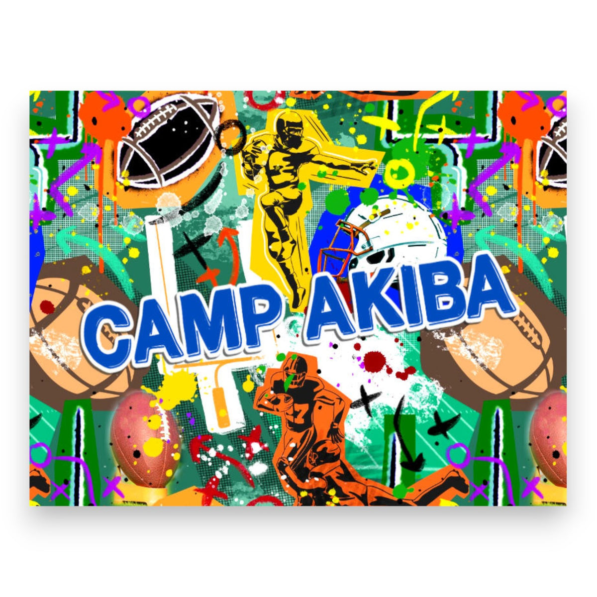 Graffiti Football Notecards Camp Notecards – letters FROM camp notecards (8 cards + 8 envelopes) for sleepaway/overnight camp by Bee Bee Designs