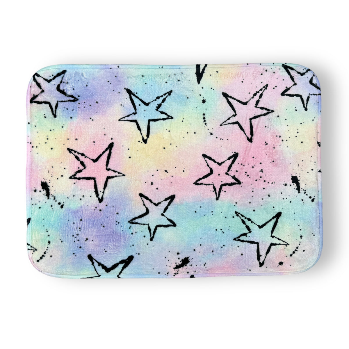 Pastel Splatter Star Mat – Soft, Washable, Camp-Ready