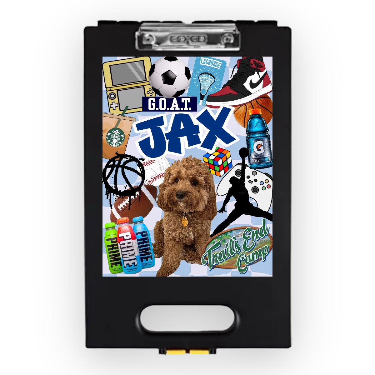 Sporty Photo Clipboard – storage clipboard for writing camp letters at sleepaway or overnight camp by Bee Bee Designs