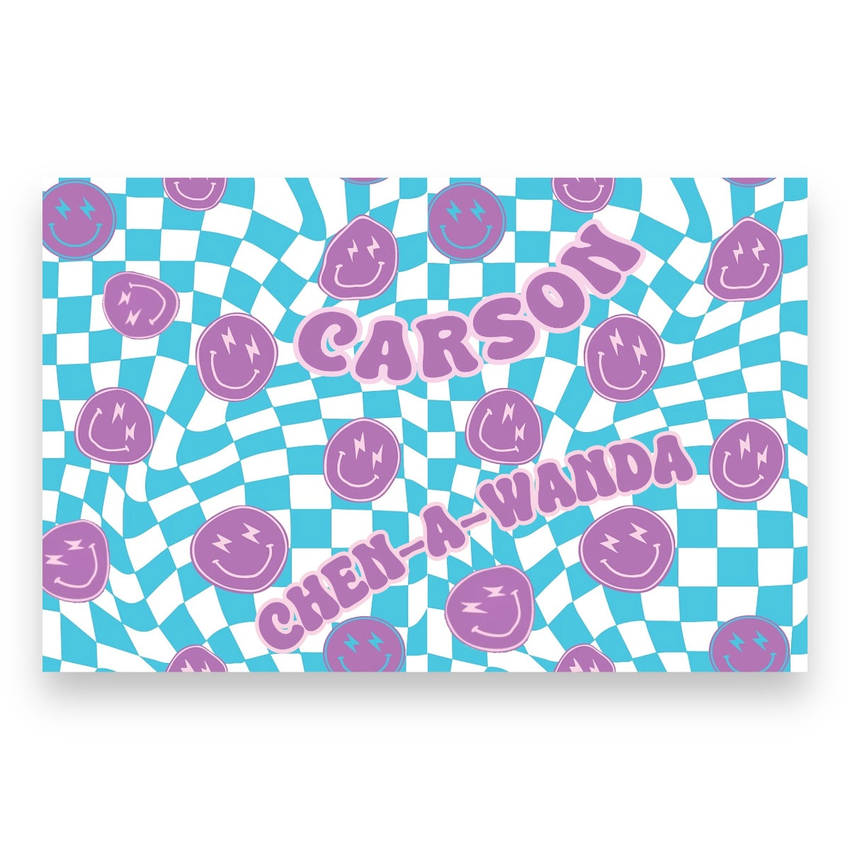 Checkered Smileys Camp Poster - Bee Bee Designs