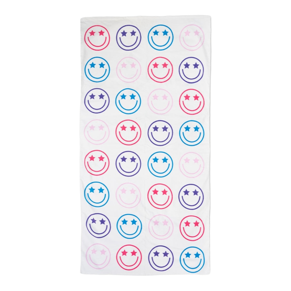 Color Smile Towel camp towel – smiley hearts/flowers – perfect for lake days and camp showers.