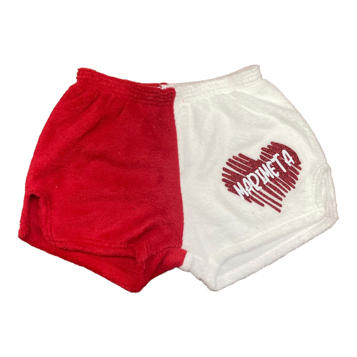 Striped Heart Camp Name Split Shorts - Bee Bee Designs