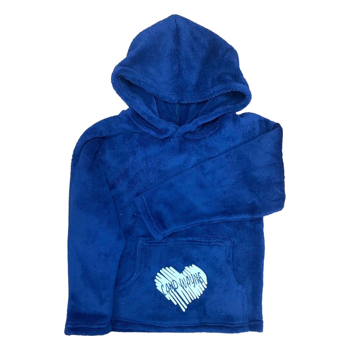 Striped Heart Camp Name Fuzzy Hoodie - Bee Bee Designs