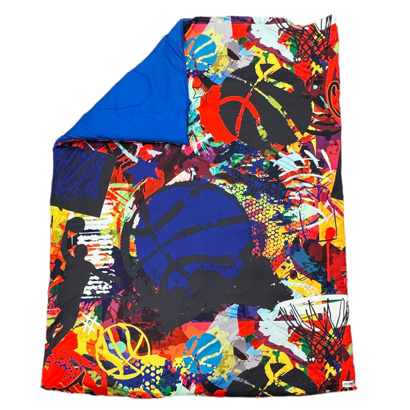 Basketball Graffiti Reversible Reversible Camp Comforter – Soft, Washable, Camp-Ready
