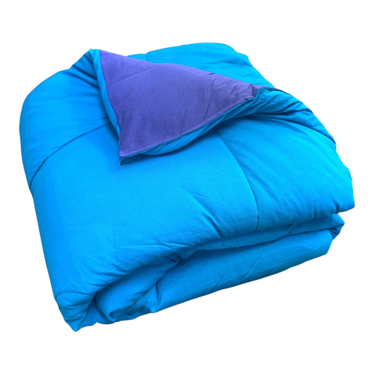 Reversible Turquoise/Purple Jersey Camp Comforter - Bee Bee Designs