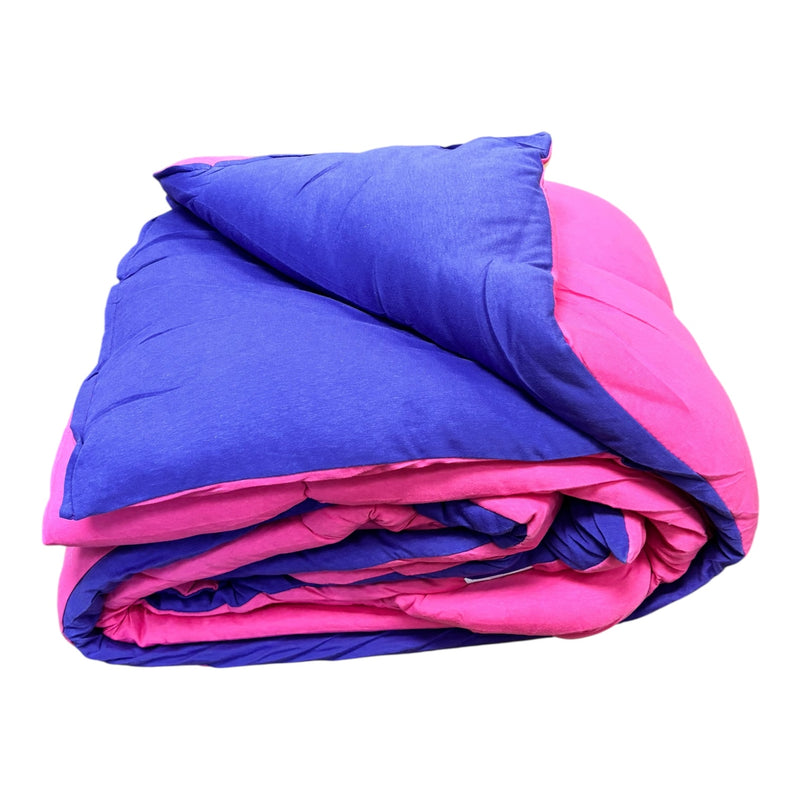 Reversible Hot Pink/Purple Jersey Camp Comforter