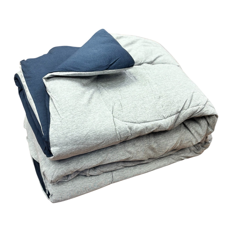 Reversible Gray/Navy Jersey Camp Comforter
