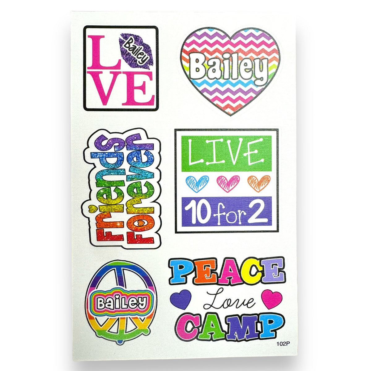 Custom Peace Love Camp Cling Its - Bee Bee Designs