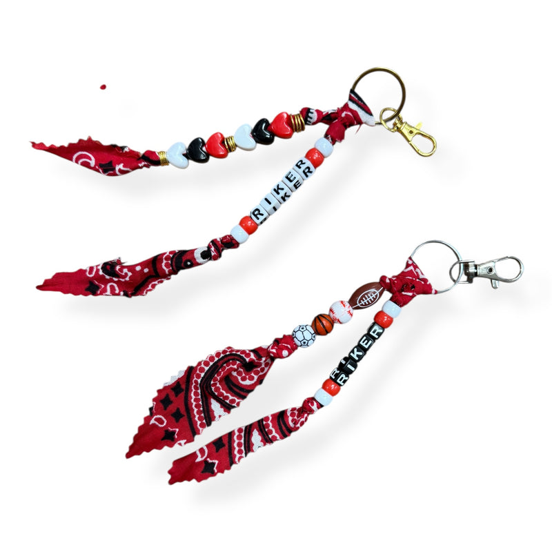🎒 Bandana Backpack Charms – Back-to-School Edition Keychains