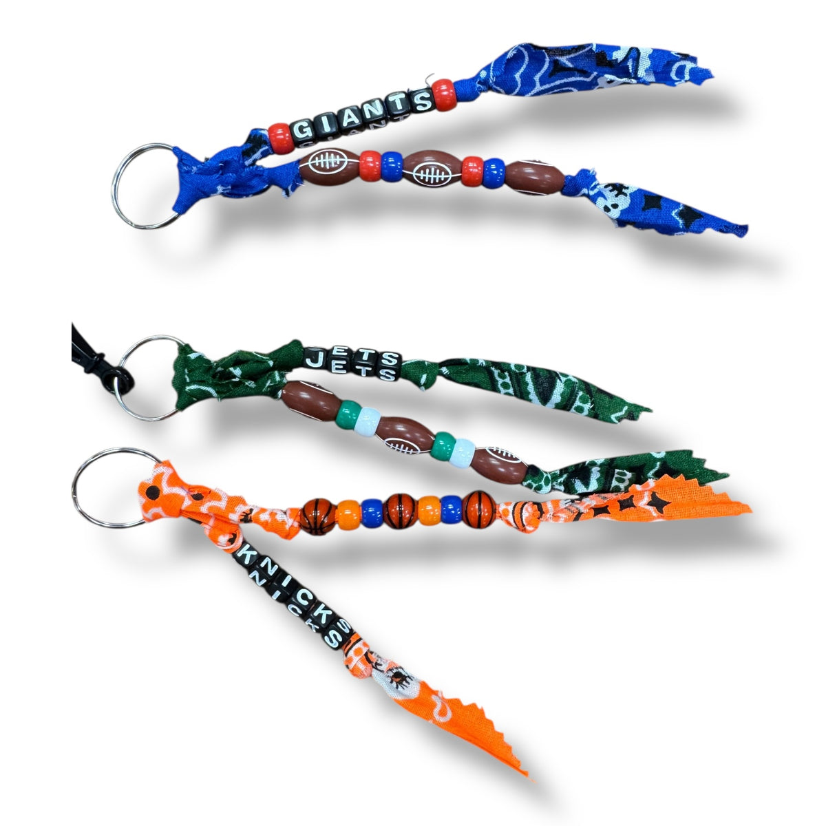 🎒 Bandana Keychain Charms – Camp Sports Edition - Bee Bee Designs