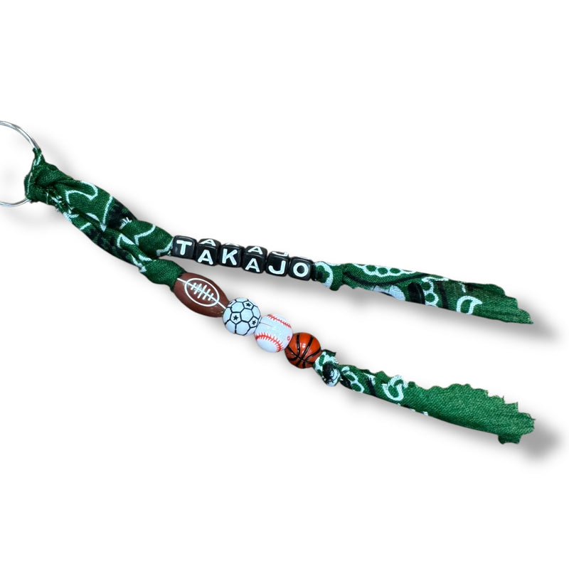 🎒 Bandana Keychain Charms – Camp Sports Edition