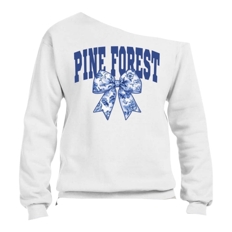 Toile Bow Camp Heart Off the Shoulder Crew