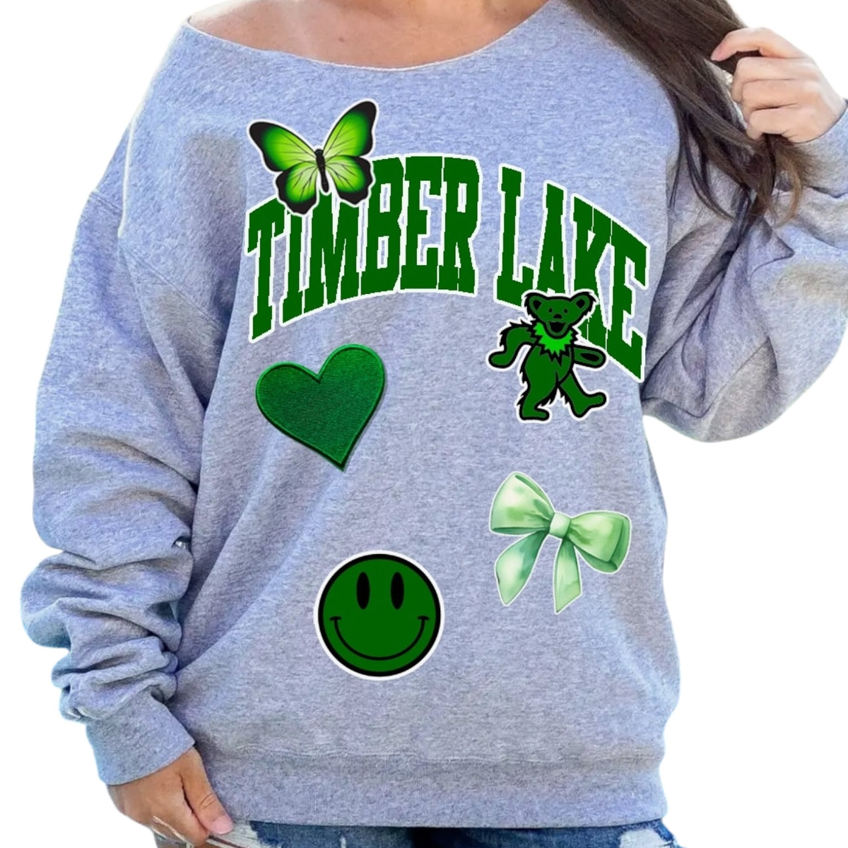 Off the Shoulder Camp Patch Crew - Bee Bee Designs
