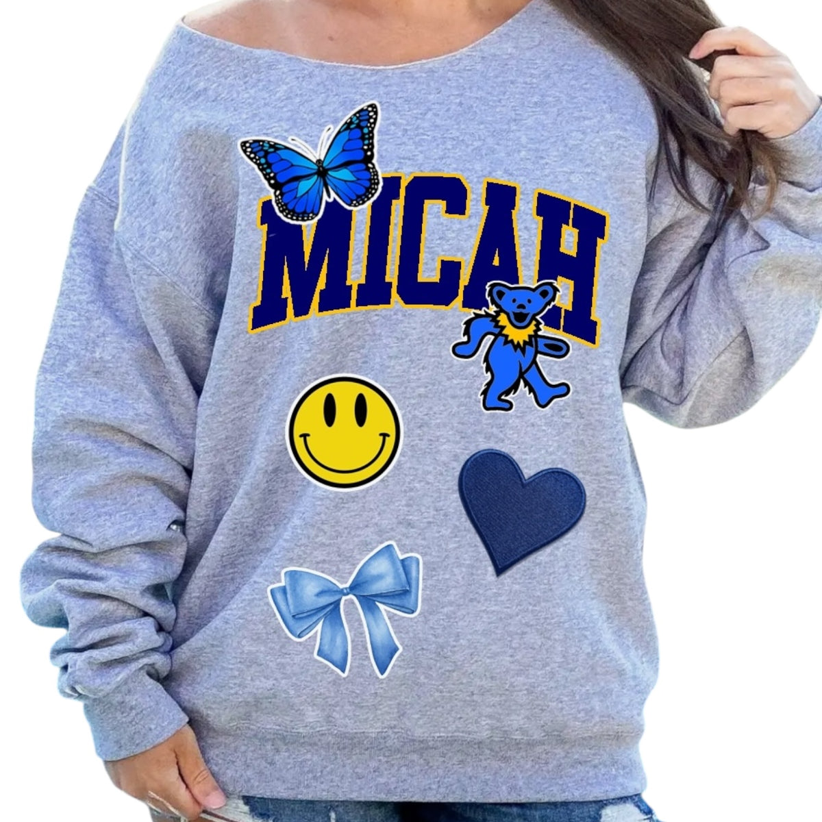 Off the Shoulder Camp Patch Crew - Bee Bee Designs