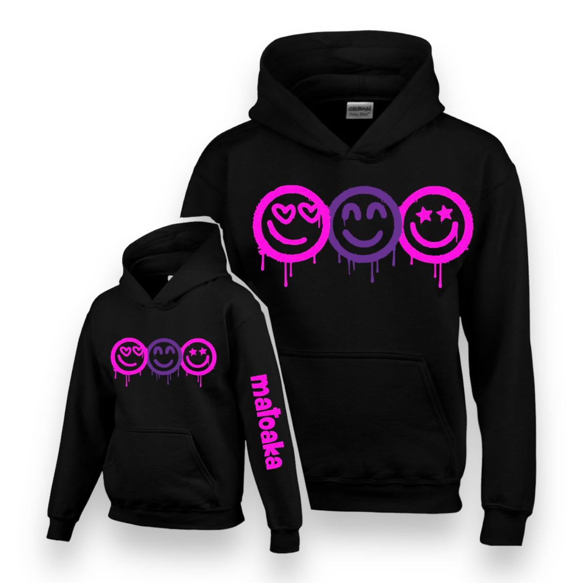 Dripping Smileys Hoodie Sweatshirt - Bee Bee Designs
