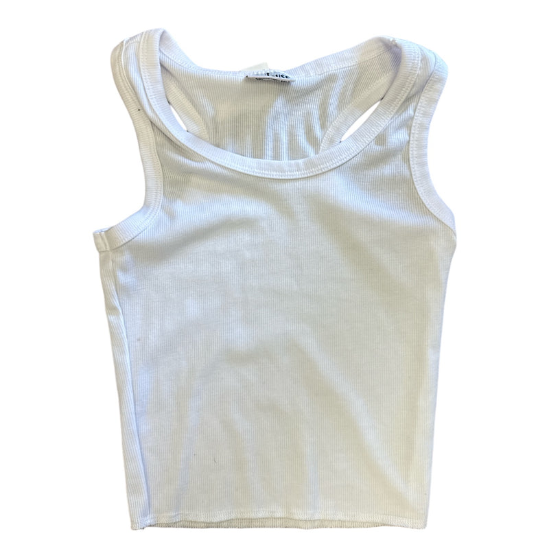 White Firehouse Ribbed Tank Top