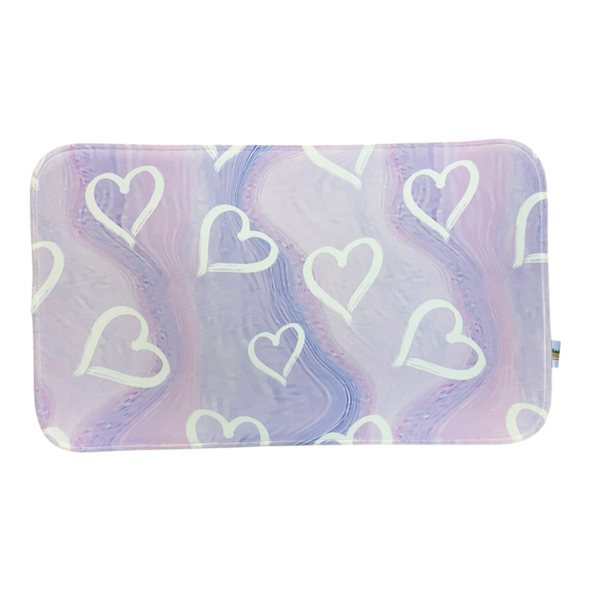 Lilac Painted Hearts Mat - Bee Bee Designs