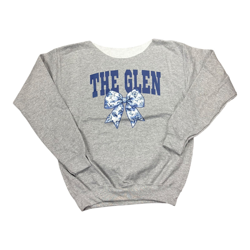 Toile Bow Camp Heart Off the Shoulder Crew