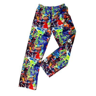 Camp 2026 Graffiti Football Fuzzy Pants - Bee Bee Designs